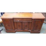 A large Victorian mahogany mirror backed sideboard, 207cm high x 197cm wide x 59cm deep (def)