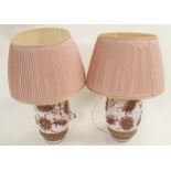 A pair of ceramic table lamps (2) Condition Report: Available upon request