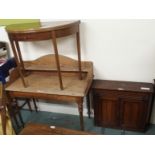 A pine washstand, mahogany fold-over table and an oak cabinet (3) Condition Report: Available upon