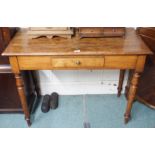 A Victorian table with single drawer, 74cm high x 99cm wide x 45cm deep Condition Report: