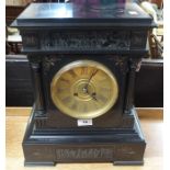 A Black slate mantle clock Condition Report: Available upon request