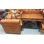 A washstand, drop leaf table and a section of a table (3) Condition Report: Available upon request