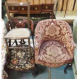 A tub chair and two other chairs (3) Condition Report: Available upon request