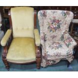 A Victorian mahogany armchair and a Parker Knoll chair (2) Condition Report: Available upon request