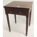 A small Georgian mahogany fold over table, 72cm high x 53cm wide x 48cm deep Condition Report:
