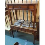 A mahogany two drawer hall table and matching single drawer table (2) Condition Report: Available