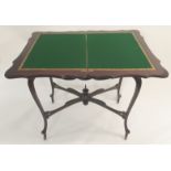 A mahogany fold-over card table Condition Report: Available upon request