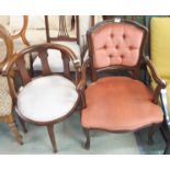 A mahogany tub chair, armchair and a pair of chairs (4) Condition Report: Available upon request