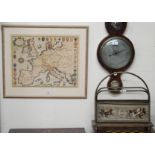 A brass magazine rack and a map of Europe (2) Condition Report: Available upon request