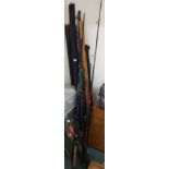 A selection of fishing rods, reels, flies etc Condition Report: