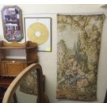 A wall tapestry, Chinese picture, wall mirror and a companion set (4) Condition Report: Available