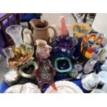 Assorted art glass including vases, bowls etc Condition Report: Available upon request