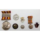 A lot comprising a long and efficient service nursing medal, the miniature and four assorted
