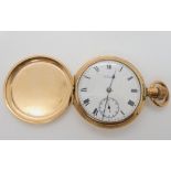A gold plated Waltham pocket watch Condition Report: Front cover is ripped off and wont now close