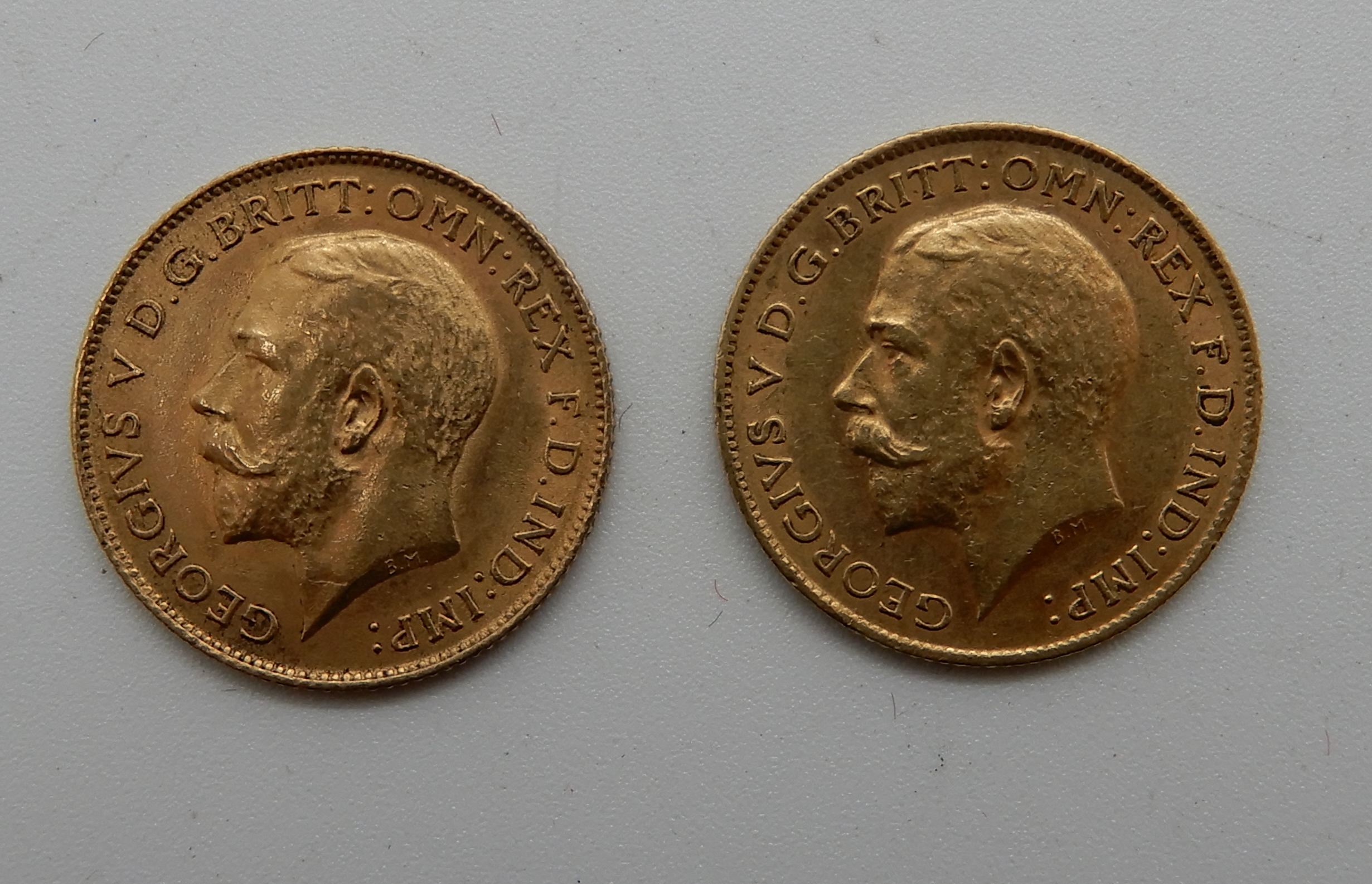 Two gold half sovereigns, 1912 and 1913 Condition Report: Available upon request - Image 2 of 2