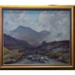 TOM CAMPBELL The Moorland Road above Killin, signed, oil on board, 42 x 51cm Condition Report: