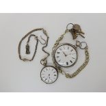 A silver pair cased pocket watch (case af) movement signed Eiklin Cupar Fife, with lovely grotesques
