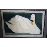 ENGLISH SCHOOL Swan, woven in wool, 34 x 51cm Condition Report: Available upon request