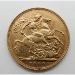 A gold full sovereign, 1909 Condition Report: Available upon request