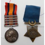 A lot comprising a Queen's South Africa medal to 4509 Pte. J Montgomery Scottish Rifles with