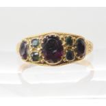 A 15ct gold gem set ring date 1899 Birmingham, size Q, weight 2.3gms Condition Report: Available