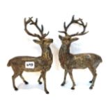 Two painted spelter figures of stags Condition Report: damages to both