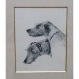 ENGLISH SCHOOL Dog portrait heads, monogrammed, pencil, dated, 1871, 16 x 12cm Condition Report: