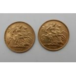 Two gold half sovereigns, 1912 and 1913 Condition Report: Available upon request