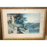 CONTINENTAL SCHOOL Three lakeland views, monogrammed, watercolours, 34 x 52cm (3) Condition