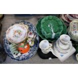 Portuguese pottery leaf plates and bowl, Brambly Hedge cups and saucers and other ceramics Condition
