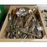 A box of assorted loose cutlery Condition Report: Available upon request
