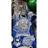 A Waterford crystal clock and assorted other glass and crystal items Condition Report: Available