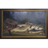 JOHN BUCKNELL RUSSELL Salmon, Grilse and Yellow Trout, signed, oil on canvas, 30.5 x 51cm