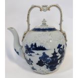 A Spode teapot, with moulded swags and transfer printed oriental scenes, Rd no 165883 Condition