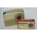 A vintage Bush TR82 radio and a Pye Q8 vintage radio with original operating instructions