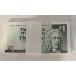 A lot comprising one hundred Royal Bank of Scotland one pound notes numbered consecutively