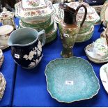 A Royal Worcester shagreen pattern dish, a Doulton Slaters Patent jug and a Copeland Spode ale jug