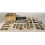 A quantity of UK coins and a jewellery box Condition Report: Available upon request