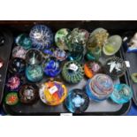 Assorted glass paperweights including Murano examples Condition Report: Available upon request