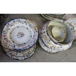 M & Co New Stone Fuchsia pattern tablewares and assorted other pottery plates Condition Report: No