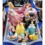 Assorted Disney pottery figures Franklin Mint etc Condition Report: Available upon request