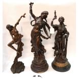 Two spelter figures and a resin example Condition Report: Available upon request