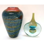 A Mdina facet cut vase and another vase by the Melting Pot Glassworks Condition Report: Available
