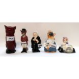 Royal Doulton items including a flambe cat, fox in a tophat, Buzfuz etc Condition Report: