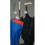 Two parasols and vintage cane (3) Condition Report: Available upon request