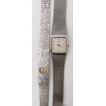 A 9ct white gold Bueche Girod ladies retro watch, length 17.5cm, weight 37.2gms including