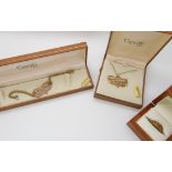 Three items of Clogau gold 'Cariad' collection Jewellery a ring size P1/2, bracelet 19cm and a