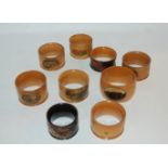 Nine various Mauchline ware napkin holders Condition Report: Available upon request