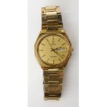 A gold plated Omega Seamaster Automatic Gents watch weight 79.1gms Condition Report: Winds and is