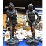 A pair of spelter figures of Viking warriors Condition Report: Available upon request